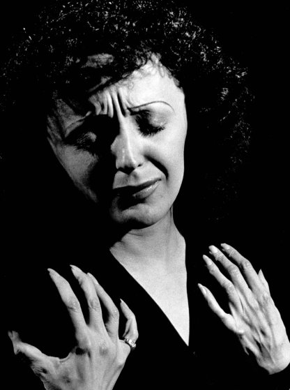 Singer Edith Piaf performing.