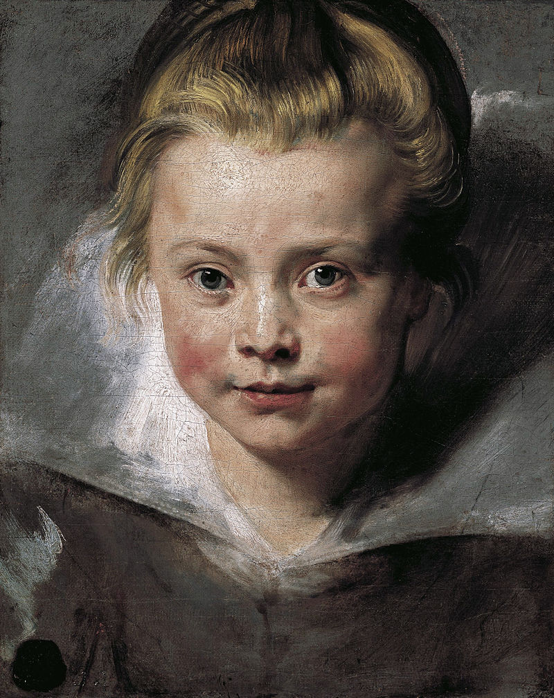 ecco il ritratto della figlia di Rubens , non destinato alla vendita e quindi non rifinito.